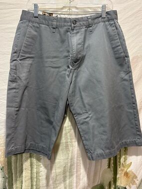 Mens Volcom Gray Flat Friggin Chino Bermuda Shorts 24.5”🌵 32